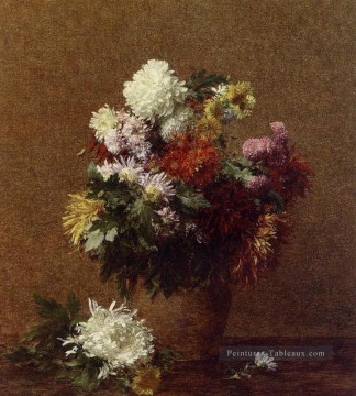 Grand bouquet de chrysanthèmes Henri Fantin Latour Peinture à l'huile